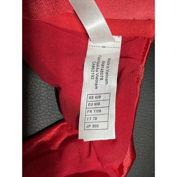 Curve Muse Womens Push Up Underwire Halter Front Close Bra Red 42B Racerback - Picture 5 of 13